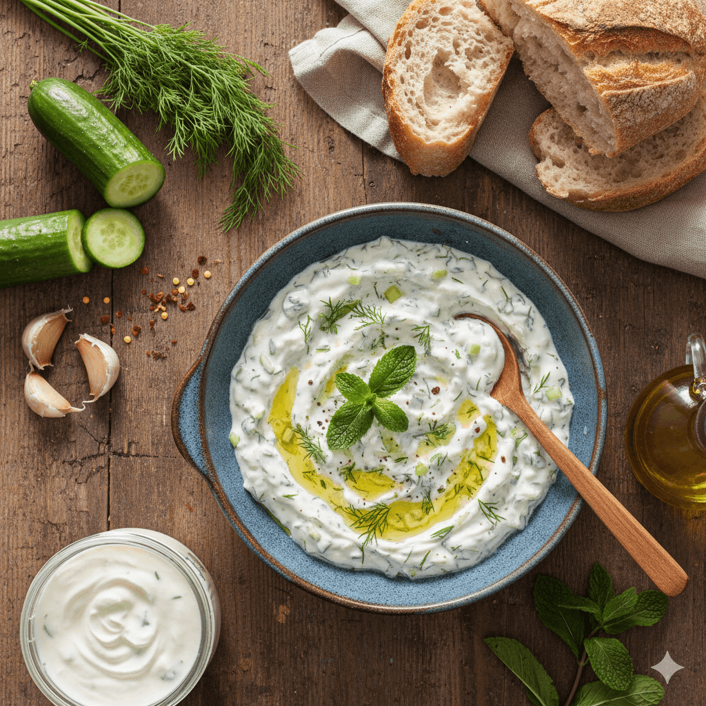 Cacık Rezept – Erfrischender türkischer Joghurt-Gurken-Dip